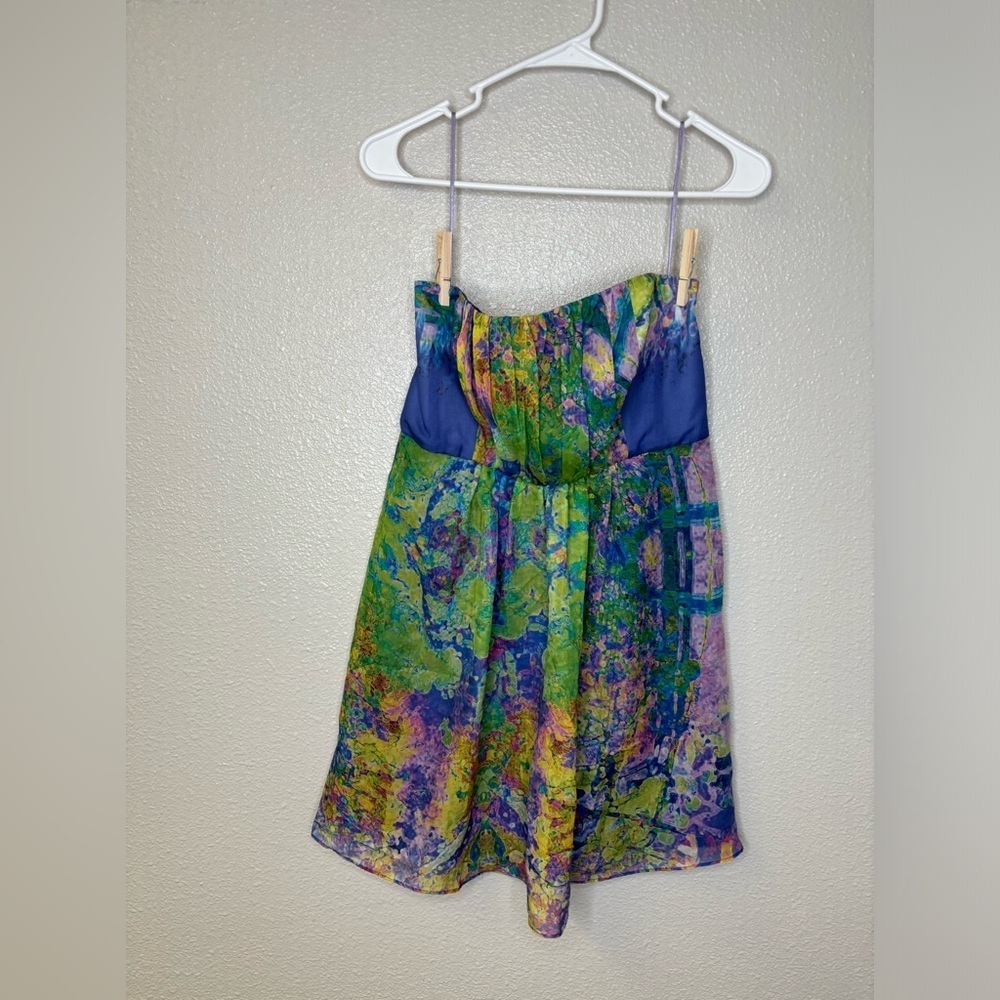 Tibi Silk Stained‎ Glass Strapless Cocktail Dress - Picture 4 of 6